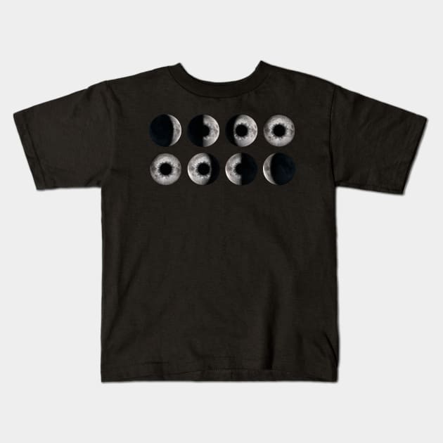 Moon Eye Phases 2 Kids T-Shirt by WatchUrBack